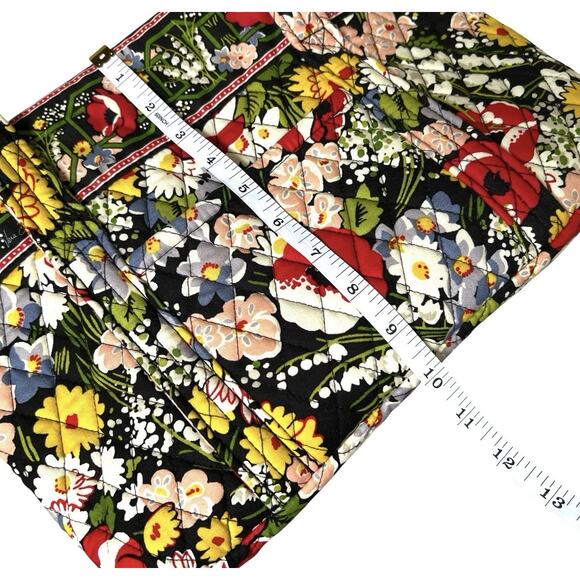 Vera Bradley Quilted Shoulder Bag Purse Poppy Fields Red Yellow Floral Zip Top - Picture 8 of 16